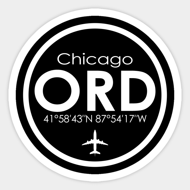 ORD, Chicago O'Hare International Airport Sticker by Fly Buy Wear